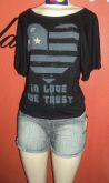 BLUSA PRETA C/ CORAÇÃO